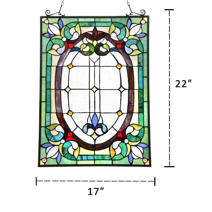 Capulina Dancing Style Stained Glass Window Hangings Panels 17" W x 22" H Fine Handicrafts Suncatcher Parents Gifts for Home Decor - Image 2